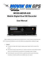 Movin' On GPS MOSS-MDVR-820 User Manual