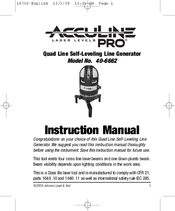Acculine 40-6662 Instruction Manual
