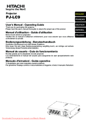 Hitachi PJ-LC9 User Manual – Operating Manual