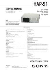 Sony HAP-S1 Service Manual