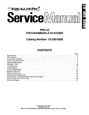 Tandy Realistic PRO-43 Service Manual