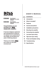 Boss Audio Systems Chaos Epic CE404 User Manual