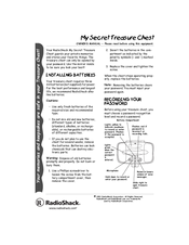 Radio Shack My Secret Treasure Chest Owner's Manual
