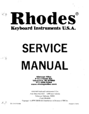 Rhodes Piano Service Manual