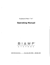 Biamp 44 Operating Manual