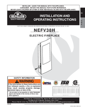 Napoleon NEFV38H Installation And Operating Instructions Manual
