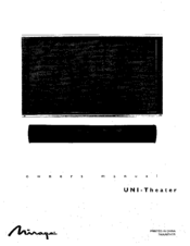 Mirage UNI-THEATER Owner's Manual