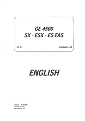 Mosa GE 4500 ES EAS Use And Maintenance Manual