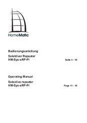 HomeMatic HM-Sys-sRP-Pl Operating Manual
