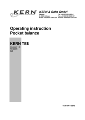 KERN TEB 200-1 Operating	 Instruction
