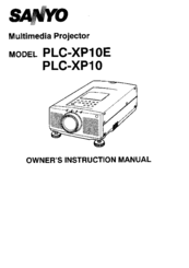 Sanyo PLC-XP10 Owner's Instruction Manual