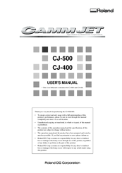 Roland CammJet CJ-500 User Manual