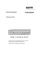 Sanyo HVR-DX625H Instruction Manual