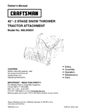 Craftsman 486.248531 Owner's Manual