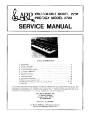 ARP Instruments Pro Soloist 2701 Service Manual