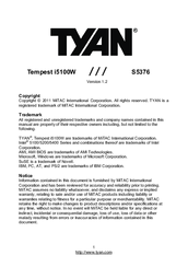 TYAN Tempest i5100W S5376 User Manual