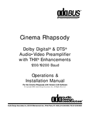 Ada Cinema Rhapsody Operation & Installation Manual