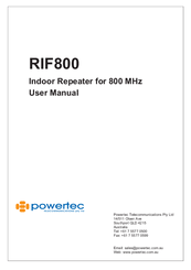 PowerTec RIF800 User Manual