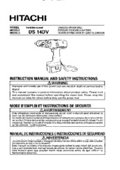 Hitachi DS 14DV Instruction And Safety Manual