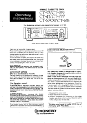 Pioneer CT-979 Operating Instructions Manual