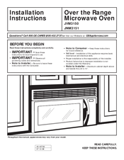 GE JVM3150 Installation Instructions Manual