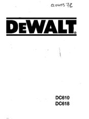 DeWalt DC610 Manual