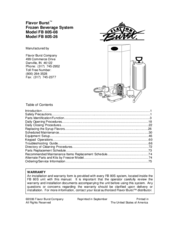 Flavor Burst FB 80S-08 Manual