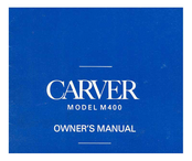 Carver M400 Owner's Manual