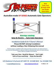 Sun Power XP Series Owner's Manual