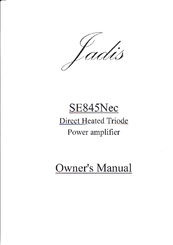 Jadis SE845Nec Owner's Manual