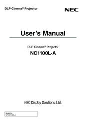 NEC NC1100L-A User Manual