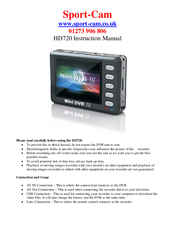 Sport-Cam Mini DVR III Instruction Manual