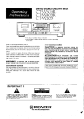 Pioneer CT-W503R Operating Instructionsr