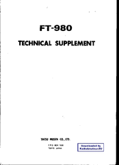 Yaesu FT-980 Technical Supplement