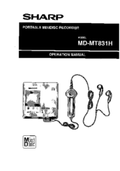 Sharp MD-MT831H Operation Manual And Parts List
