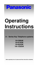 Panasonic A Series Operating Instructions Manual