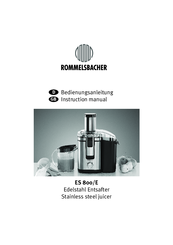 Rommelsbacher ES 800 E Instruction Manual