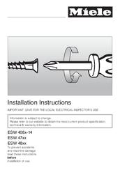 Miele ESW 47 SERIES Installation Instructions Manual