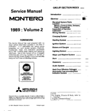 Mitsubishi MONTERO 1989 Service Manual