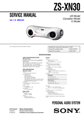 Sony ZS-XN30 - Cd Boombox Service Manual