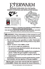Everwarm EWPO2440NM Owner's Operation And Installation Manual