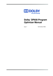 Dolby Laboratories Program Optimizer DP600 Manual