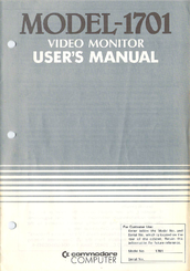 Commodore 1702 User Manual