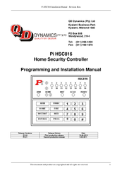 QD Dynamics Pi HSC816 Programming And Installation Manual