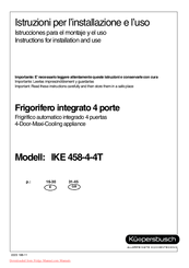 Küppersbusch IKE 458-4-4T Instructions For Installation And Use Manual