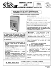 SunStar SC10T-1-NG Installation And Owner's Manual