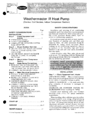 Carrier Weathermaster III 38HQ127 Installation, Start-Up And Service Instructions Manual