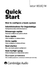 Cambridge Audio 851E Quick Start Manual
