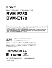 Sony BVM-E170 Operation Manual