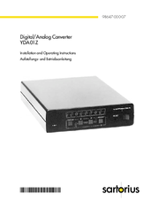 Sartorius YDA01Z Installation And Operating Instructions Manual
